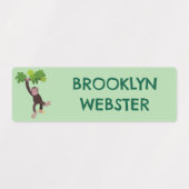 Étiquettes Chimpanzé mignon dans la jungle dessin animé perso (Design 1)