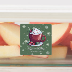 Étiquettes Chocolat chaud de Noël Cuisine verte personnalisée