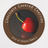 Étiquettes Chocolat Gastronomique Cerises Couvertes (Design 1)