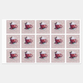 Étiquettes Christmas Hot Chocolate | Blush Pink Baking (Feuille)