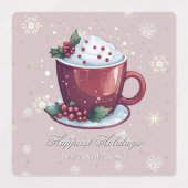 Étiquettes Christmas Hot Chocolate | Blush Pink Baking (Design 2)