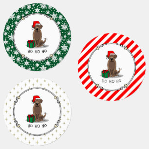 Étiquettes Christmas Père Noël Chocolat Labrador Retriever Dr