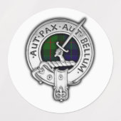 Étiquettes Clan Gunn Crest & Tartan (Design 1)