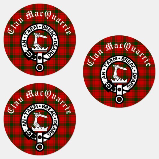 Étiquettes Clan MacQuarrie Tartan et Crest Round (Groupe)