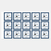 Étiquettes Classe de 2023 Simple Elegant Navy Blue Graduation (Feuille)