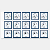 Étiquettes Classe de 2023 Simple Elegant Navy Blue Graduation (Feuille)