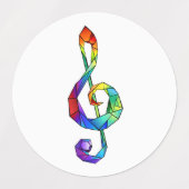 Étiquettes Clé de musique arc-en-ciel (Design 1)