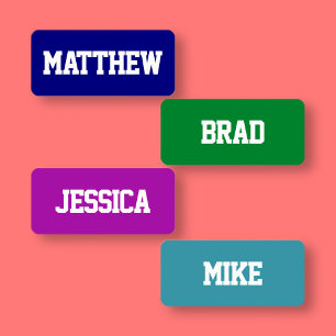 Étiquettes Clothing Names White on Multiple Colors