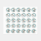 Étiquettes Cloud Pastel Gris Bleu Bébé Dragon Merci (Feuille)