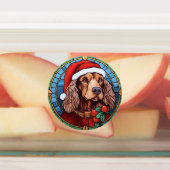 Étiquettes Cocker Spaniel Vitrail de Noël (Apposé)