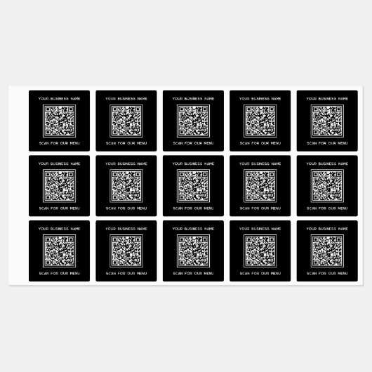 Étiquettes Code QR avec analyse de l'entreprise par texte pou (Feuille)