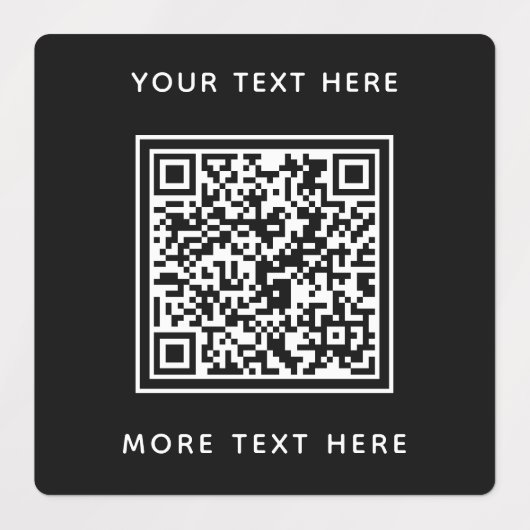 Étiquettes Code QR avec le texte noir (Design 1)
