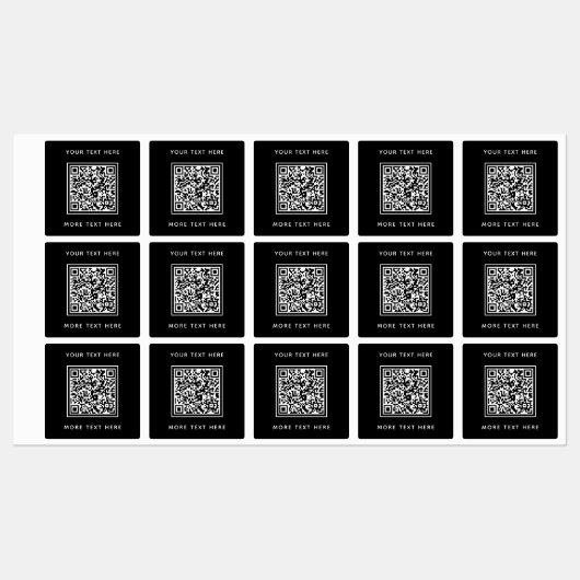 Étiquettes Code QR avec le texte noir (Feuille)