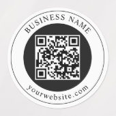 Étiquettes Code QR avec nom d'entreprise modifiable (Design 1)
