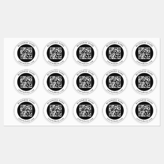Étiquettes Code QR avec nom d'entreprise modifiable (Feuille)