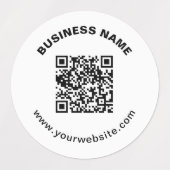 Étiquettes Code QR avec nom d'entreprise Texte circulaire gra (Design 2)