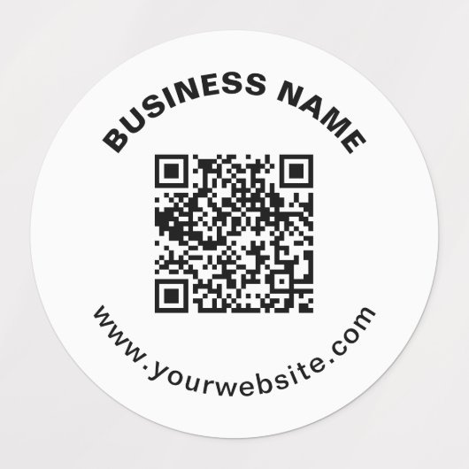 Étiquettes Code QR avec nom d'entreprise Texte circulaire gra (Design 1)
