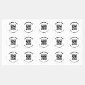 Étiquettes Code QR avec nom d'entreprise Texte circulaire gra (Feuille)