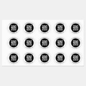 Étiquettes Code QR avec nom d'entreprise Texte circulaire mod (Feuille)