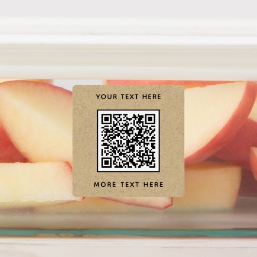 Étiquettes Code QR avec papier Brown texte (Apposé)