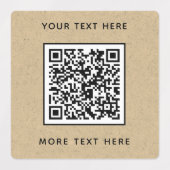 Étiquettes Code QR avec papier Brown texte (Design 1)