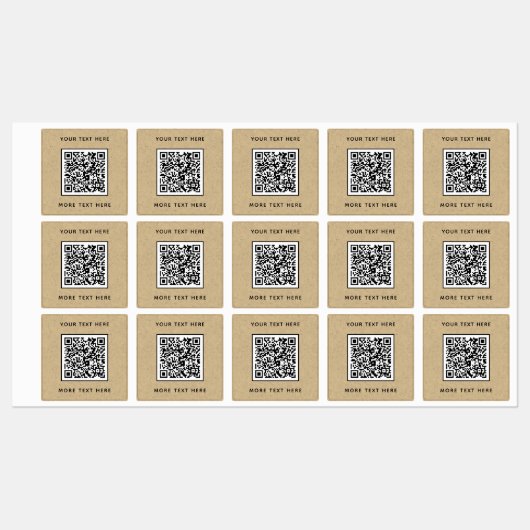 Étiquettes Code QR avec papier Brown texte (Feuille)