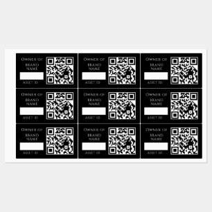 Étiquettes Code QR d'actif noir Suivi personnalisé des bien