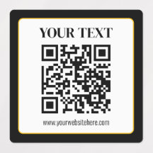 Code QR d'entreprise avec texte haut et bas, noir