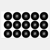 Étiquettes Code QR et texte modifiable | Noir et blanc (Feuille)