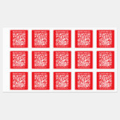 Étiquettes Code QR étanche Créez le Vôtre | Rouge (Feuille)