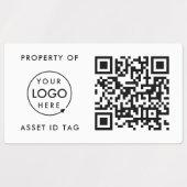 Étiquettes Code QR ID d'actif Propriété du logo de l'entrepri (Design 2)
