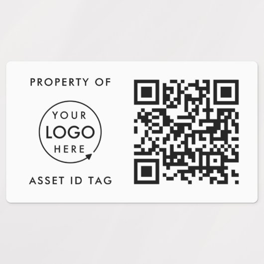 Étiquettes Code QR ID d'actif Propriété du logo de l'entrepri (Design 1)