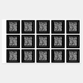 Étiquettes Code QR modifiable de style rétro noir et blanc mo (Feuille)