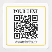 Code QR modifiable & Texte avec bordure jaune doré