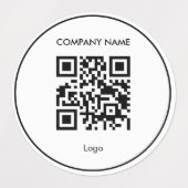Étiquettes Code qr personnalisé simple blanc logo d'entrepris (Design 2)