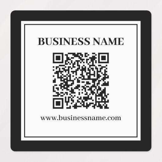 Étiquettes Code QR professionnel | Noir & Blanc (Design 1)