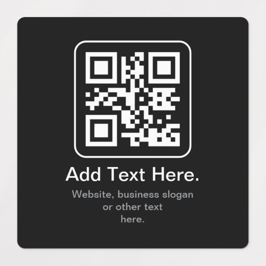 Étiquettes Code QR scannable moderne | Noir Blanc & Gris (Design 1)