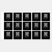 Étiquettes Code QR scannable moderne | Noir Blanc & Gris (Feuille)