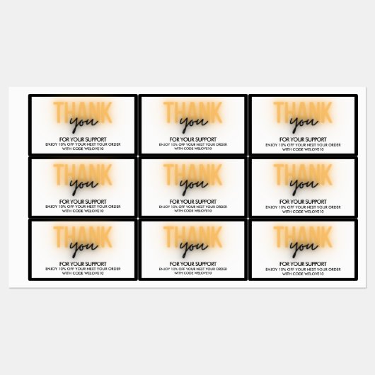 Étiquettes Code remise pour petites entreprises Merci (Feuille)