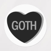 Étiquettes Coeur de bonbons - Goth (Design 2)