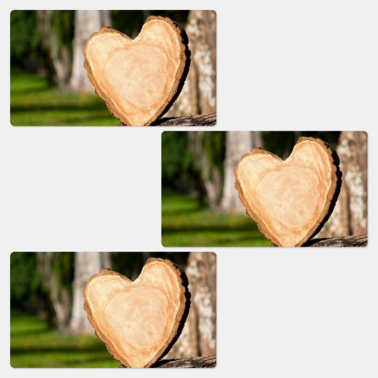 Étiquettes coeur en bois (Groupe)