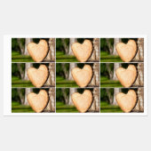 Étiquettes coeur en bois (Feuille)