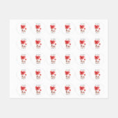 Étiquettes coeur rouge pour ma valentine (Feuille)