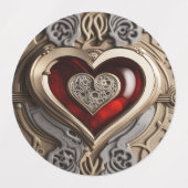 Étiquettes Cœur Steampunk Intemporel de l'Amour (Design 2)