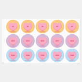 Étiquettes Coeurs de conversation d'amitié assortis mignons (Feuille)