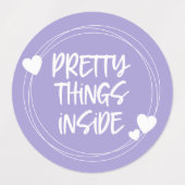 Étiquettes Coeurs Lilac Rose Violet De Jolies Choses À L'Inté (Design 1)