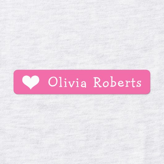 Étiquettes Coeurs mignons texto tissu rose (Design 1)