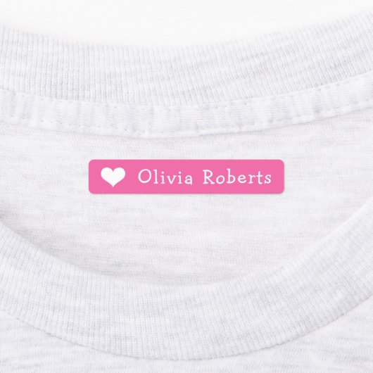 Étiquettes Coeurs mignons texto tissu rose (Apposé)