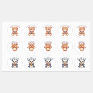 Étiquettes Collection d'autocollants motivants d'ours Kawaii
