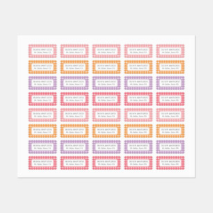 Étiquettes Coloré clair En vichy Plaid école primaire
